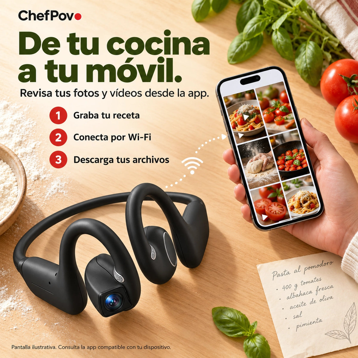 ChefPov – Cámara POV manos libres para grabar recetas